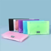FXMLRLK Expanding File Organizer with 7 Pockets Mini Accordion File Folders for Storage Invoice Cards Coupon Tickets Receipt Document A6 Size Paper(Black)