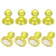 Uxcell 8pcs Magnets Push Pins, 1x0.9" Strong Fridge Magnets Magnetic Whiteboard Decorative Thumbtacks for Refrigerator Locker Calendar Office, Yellow