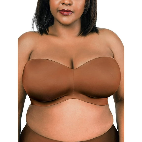 CURVY COUTURE Chocolate Strapless Multi-Way Uplift Bra, US 44D, UK 44D, NWOT