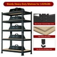 thumbnail image 5 of TrumanPick Storage Shelves Garage Metal Storage Shelving Unit Heavy Duty Utility Shelf Rack 28" W x 12" D x 59" H 5 Tire 1325lbs, Black, 5 of 11