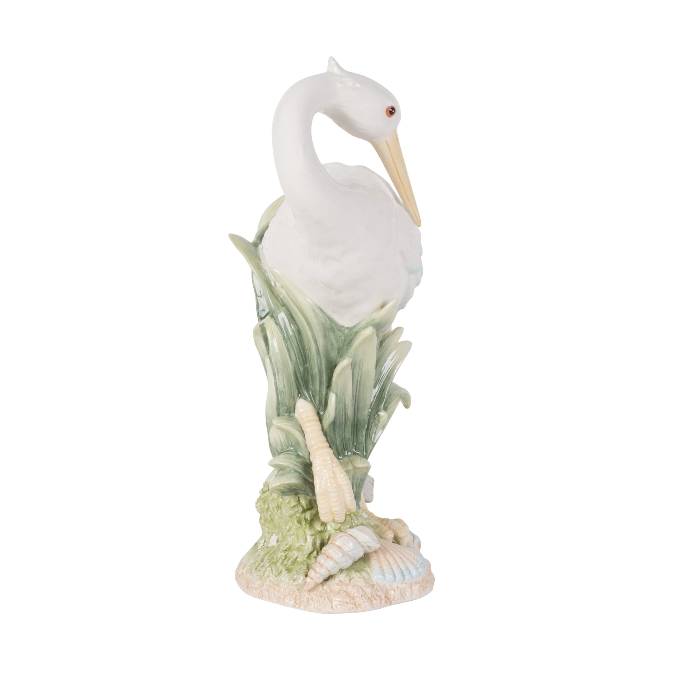 Fitz and Floyd Newport Home 14.25" Tall Egret Earthenware Decorative Figurine