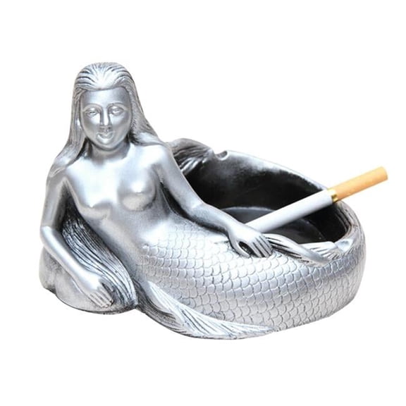 Creative Gifts Fashion Practical Mermaid Ashtray, Silver