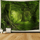 thumbnail image 1 of Tapiz de bosque virgen, árbol verde en bosque brumoso, tapiz para colgar en la pared, paisaje natural, decoración de pared para sala de estar, dormitorio, 59.1 x 51.2 pulgadas, 1 of 5