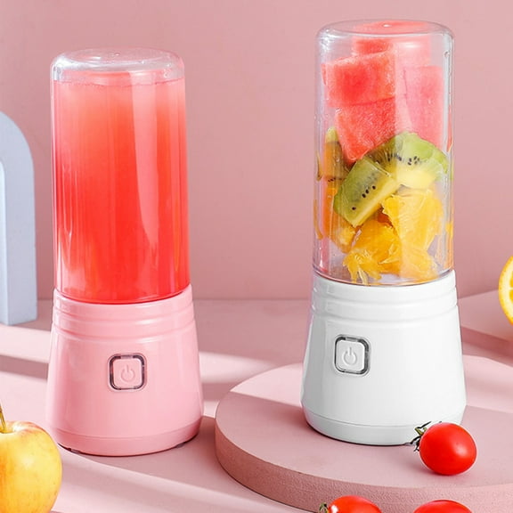 OEFNTAC Portable Blender 8.1in 0.99lb USB Rechargeable 6-Blade 350ml for Shakes Travel Gym 15krpm 3h Charge White Pink