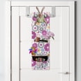 thumbnail image 2 of Spring Hanging Pocket Organizer, Geometric Flower Petals Lily Dahlia Blooms and Leaves Botany Pattern, Printed Polyester Storage Bag with Pockets, 9" x 27", Purple Grey Pale Orange, 2 of 2