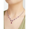 thumbnail image 4 of Forever Facets Women's Platinum over Sterling Silver Pink & White CZ Necklace, 4 of 7