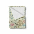 thumbnail image 2 of Tea Party Soft Flannel Fleece Throw Blanket, Pale Colored Tea Time Themed Image with Various Kitchenware and Sweets Pattern, Cozy Plush for Indoor and Outdoor Use, 50" x 70", Multicolor, by Ambesonne, 2 of 6