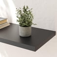 thumbnail image 4 of Floating Shelf Set of Wall Shelves in W x in D x in H Wooden Floating Wall Shelf with Invisible Brackets for Living Room/Bedroom/Bathroom/Kitchen Storage and Decor Walnut, 4 of 7