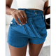 thumbnail image 4 of Falda Pantalón Vaquera para Mujer, Sexy, de Cintura Alta, Asimétrica, Corta y Minifalda. Azul Oscuro L, 4 of 7