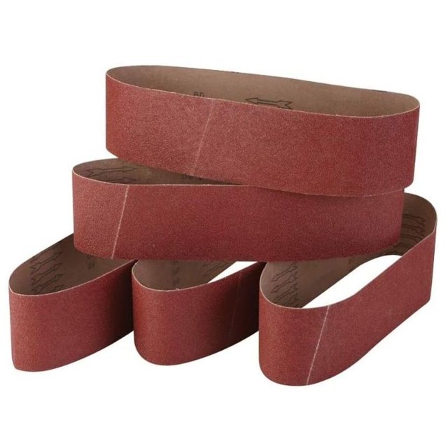 Juego de 5 bandas abrasivas de corindón fino 100 x 915 cm Tamaño de grano 60/80/120/240/320--