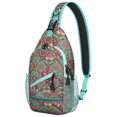 thumbnail image 1 of Earthy Abstract Crossbody Sling Backpack with Layered Storage, Lightweight Boho Daypack for Outdoor Hiking & Travel, 1 of 3