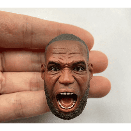 

Soldier 1/6 Lakers Bearded Lebron James Scream Angry Model Head Sculpture