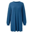 thumbnail image 6 of DHFJKG Sweater Dress For Women Solid Color Round Neck Long Sleeve Loose Fit Mini Dress Casual Versatile Dresses, 6 of 7
