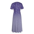 thumbnail image 4 of Jzuxvd Short Sleeve Maxi Dress Casual Plus Size Crewneck Long Dress Elegant Formal A Line Smocked Flowy Party Dress Light Purple XXL, 4 of 4