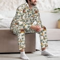 thumbnail image 7 of Balery Hawaiian Style Pattern Pajama Sets for Men Long Sleeve 2 Piece Sleepwear Loungewear Sets Soft PJ's with Pockets Long Sleeve Comfy Pj Sets-Small, 7 of 7