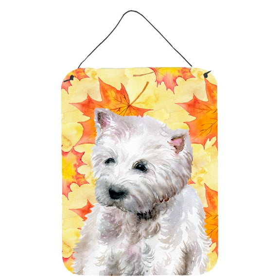 Carolines Treasures BB9962DS1216 Westie Fall Wall or Door Hanging Prints Yellow 12WX16H multicolor