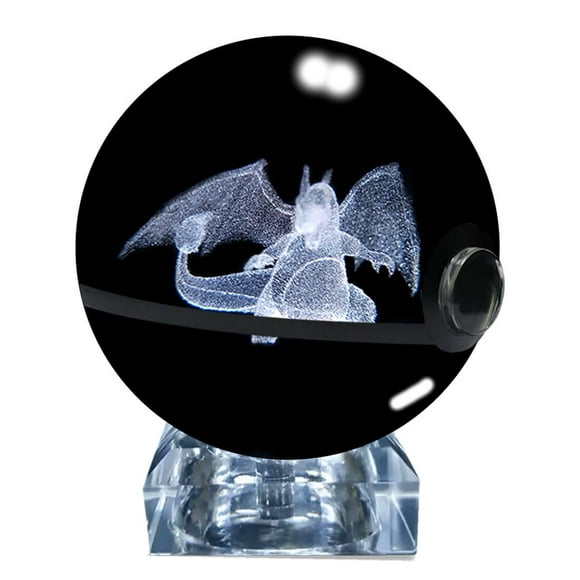 Pokebola De Cristal 3d Pokemon Cristal Luz Charizard