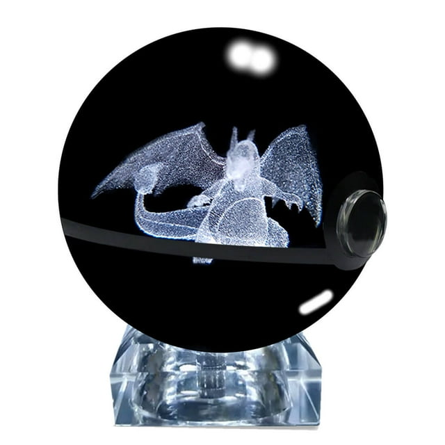 Pokebola De Cristal 3d Pokemon Cristal Luz Charizard