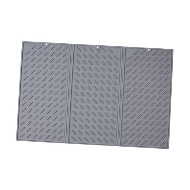 DOLITY Sink Drying Mat Dish Drying Mat Non Slip Hot Pot Holder Silicone Dishwashing Mat grey