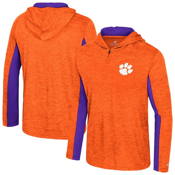 Men's Colosseum Orange Clemson Tigers Always Sunny Quarter-Zip Hoodie