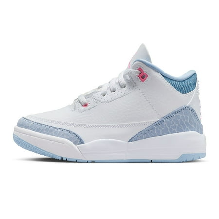 Little Kid's Jordan 3 Retro White/Pink Glow-Cobalt Bliss (HQ0783 101) - 2