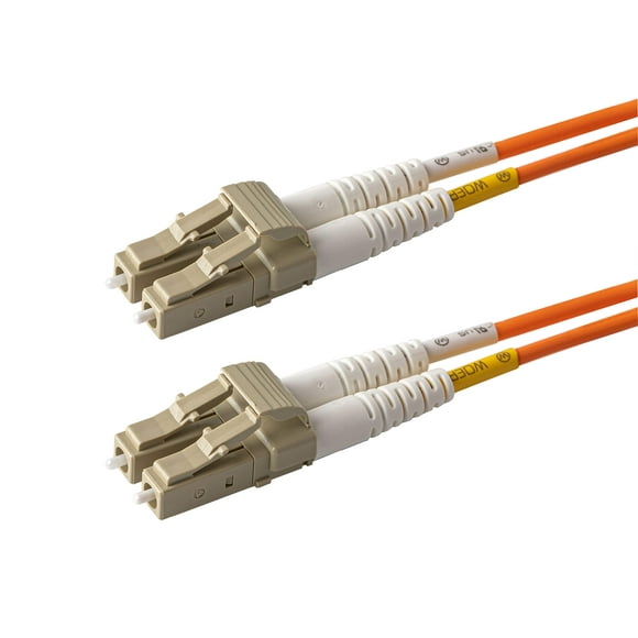 SpeedyFiberTX - 1-Pack 50 Feet Multimode OM1 62.5/125 Fiber Optic Patch Cable, Duplex LC to LC, Orange OFNR PVC Cable Jacket