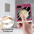 thumbnail image 4 of Compatible for Samsung Galaxy Z Flip5 Wristband Case with Diamond Ring Holder Kickstand, Electroplated Premium PU Leather Screen Protective Film Shockproof Slim Folding Cover for Galaxy Z Flip, Purple, 4 of 16