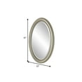 thumbnail image 4 of 31 Inch Wall Mirror, Beaded Oval Shape, Metallic Silver, Saltoro Sherpi, 4 of 5