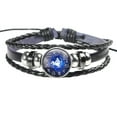 thumbnail image 1 of Moda Hombres Mujeres Constelación 12 Signo del Zodiaco Pulseras Punk Tejido de cuero, 1 of 2