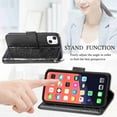 thumbnail image 6 of Dteck Wallet Embossed Case For Apple iPhone 13 Mini, Magnetic [Built-in Credit Card Slots] Flip Folio PU Leather Cover Case with Flower Butterfly Pattern,black, 6 of 6