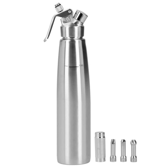 Dispensador de espuma de crema de acero inoxidable 304, batidor para café, postres, pasteles, herramientas de repostería DIY, 1000 ml
