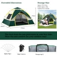 thumbnail image 3 of SAN LIKE Camping Tent 3/4 Person Tents for Family Camp Tent Waterproof Outdoor for Backpacking Hiking Easy Setup with Storage Bag,8 Ground ding,4 Windproof Rope (Green with Doors and Windows), 3 of 8