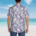 thumbnail image 6 of Balery Lavender Flowers Print Men's Hawaiian Shirts Short Sleeve Beach Shirt Relaxed Fit Vacation Button Down Shirts-XX-Large, 6 of 9