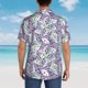 thumbnail image 4 of Balery Lavender Flowers Camisas hawaianas de manga corta para hombre, camisas playeras de corte holgado, camisas de vacaciones con botones,Small, 4 of 7