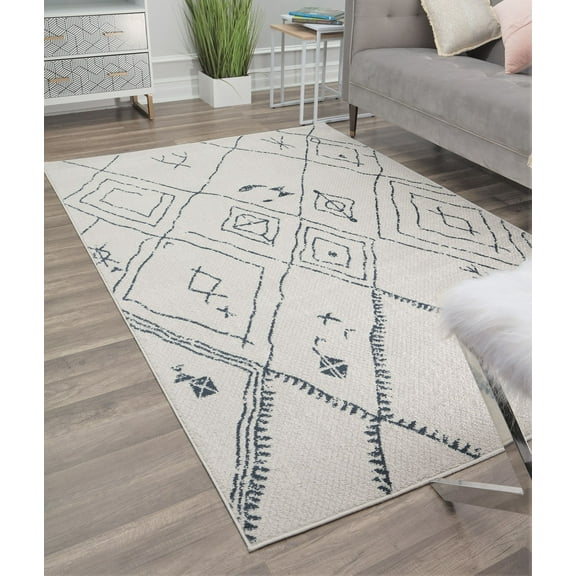 Rugs America Gallagher GL20A Etched Diamond Vintage Transitional Area Rug, 5'3"x7'