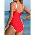 thumbnail image 6 of Asoul Color Blocked Zipper One Piece Sport Swimsuits for Womens Adjustable Strap Athletic Bathing Suits Swimwear, 6 of 7