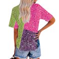 thumbnail image 5 of Hooded & Blouse Georges Hauts pour Femmes Liquidation, Mode T-Shirt Décontracté pour Femme à Manches Courtes Col Rond Imprimé Haut Blouse pour Dames, 5 of 5