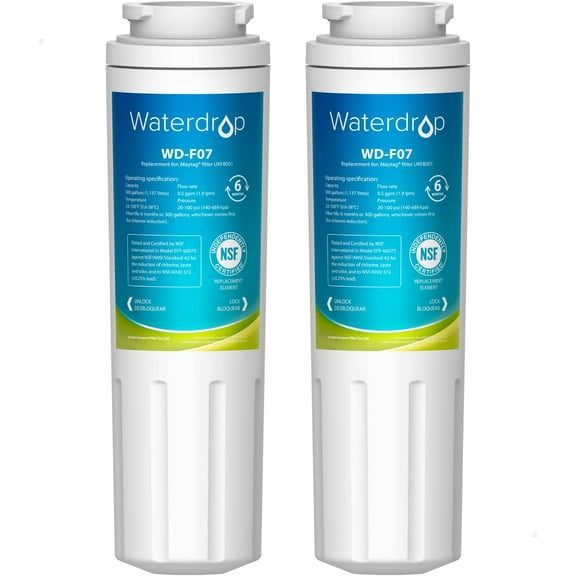 Waterdrop Advanced Refrigerator Water Filters for Amana, Maytag, KitchenAid, Kenmore (2 Count)