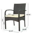 thumbnail image 3 of Rosario 7 Piece Outdoor Rectangular Wicker Dining Set, Multibrown, 3 of 11