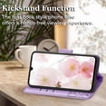 thumbnail image 3 of for Galaxy A14 5G Phone Case Wallet,Women Flip Folio Cover with Credit Card Holders Butterfly Embossed PU Leather Kickstand Wrist Strap Purse Case for Samsung A14 5G 6.6 inch (Lavender), 3 of 14
