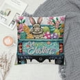 thumbnail image 2 of Leisuo Happy Easter Pillow Covers, Rabbits Bunny Truck Eggs Polka Dots Striped Farmhouse Decorative Throw Pillowcases for Home Sofa Couch Decoration, 2 of 5