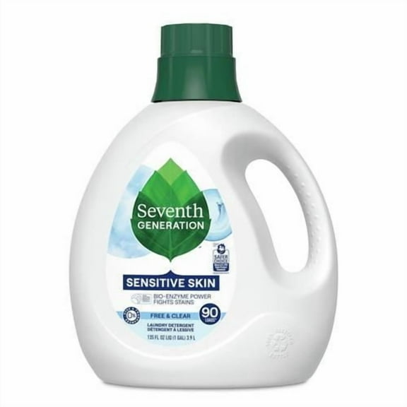 Seventh Generation Liquid Laundry Detergent, Free & Clear, 90 Loads, Usda Certified 97% Biobased, 135 Fl Oz - Pack of 2