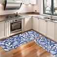 thumbnail image 3 of Kitchen Rugs Sets Of 2,Blue Floral and Leaf Pattern Anti Fatigue Kitchen Mat Rugs Non Slip Washable,Decorative Kitchen Floor Mats for Kitchen,Sink,Laundry,17"X47", 3 of 5