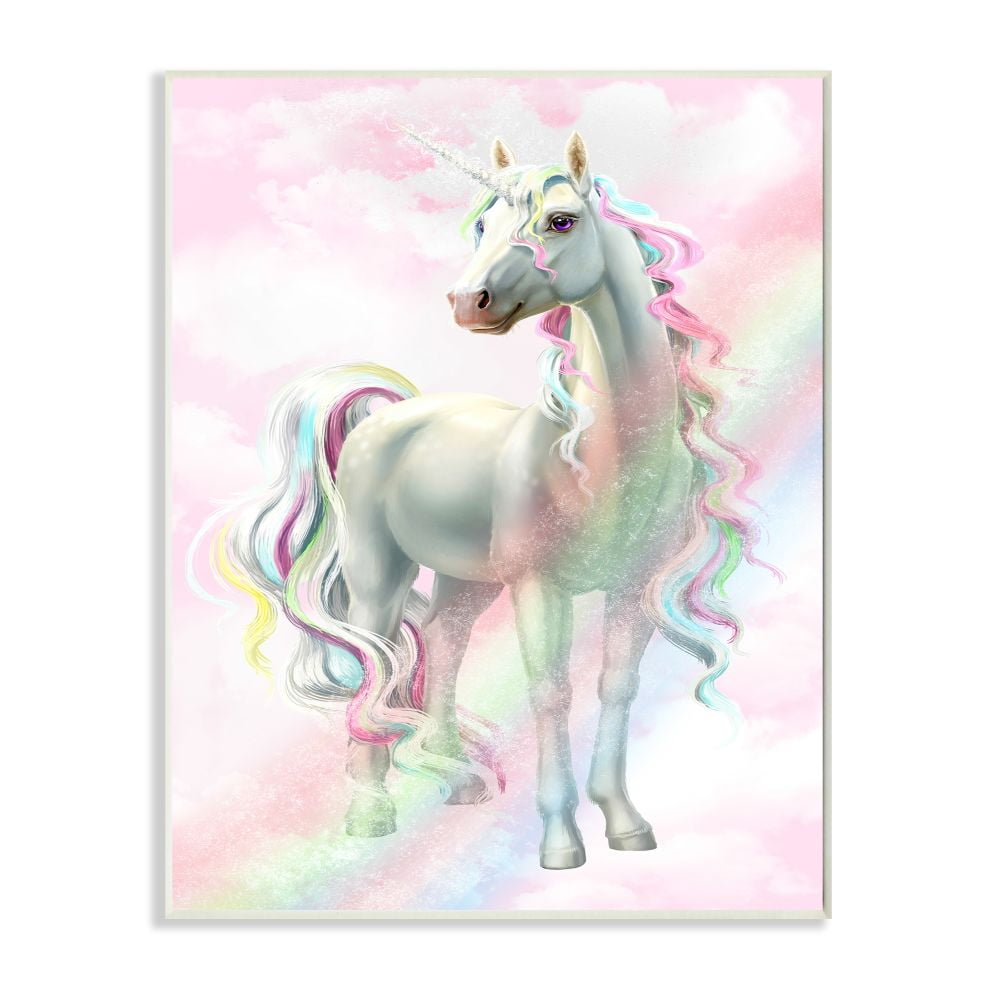 Unicorn Framed Picture Plaque Lilac Pink Blue and Silver 3D style Unicorn Rules 