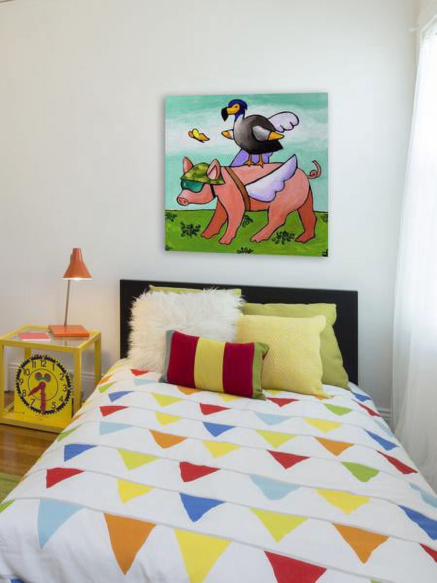 "Uh Oh No Go Dodo" Painting Print on Wrapped Canvas