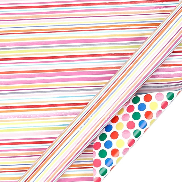Gift Wrapping Paper Roll Double-Sided Watercolor Design 80 Gsm Thick Recyclable Paper For Birthday Party Christmas Wedding