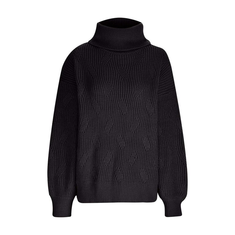 Meichang Sweaters for Women Long Sleeve Oversized Turtleneck Knit