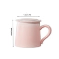 thumbnail image 2 of Taza de café de cerámica rosa con tapa, juego de 1 taza, capacidad de 11.5 oz, ideal for uso doméstico o for regalar a amigos., 2 of 7