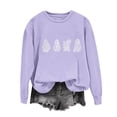 thumbnail image 5 of Yanchicy Womens Crew Neck Sweatshirt Long Sleeve Pullover Tops Thin Fleece Rhinestone Ghost Graphic Soft Loose Fall Halloween Clothes Spooky Season Outfit, 5 of 6