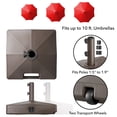 thumbnail image 5 of 100lb Capacity Fillable Mobile Umbrella Base Stand 2 Wheels and Handle - Brown, 5 of 7